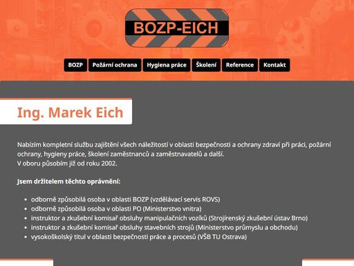 bezpečnost práce, požární ochrana, školení zaměstnanců.