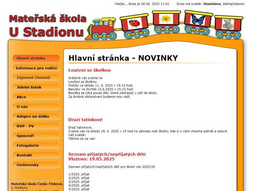 stránká mateřské školy u stadionu