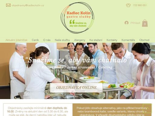 kadlec kolín, gastro služby, aktuální jídelníček, rozvoz jídel, firemní stravování, catering