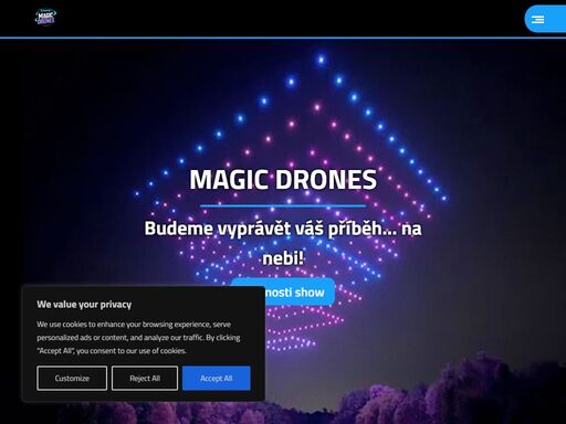 světelný dron, dron show, magic drones, dronová show budeme vyprávět váš příběh... na nebi!