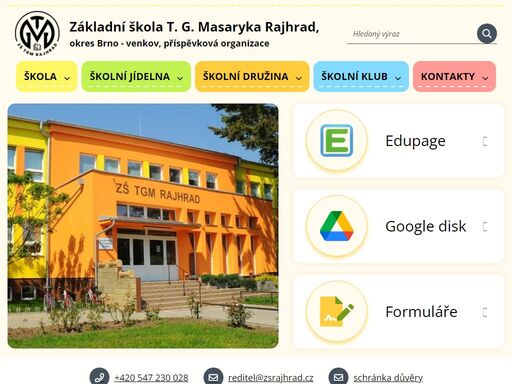 základní škola t. g. masaryka rajhrad, okres brno - venkov, příspěvková organizace