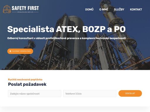 safety first – odborný konzultant bozp, po a atex. prevence výbuchů, analýza rizik a technická bezpečnost pro firmy. profesionální poradenství.