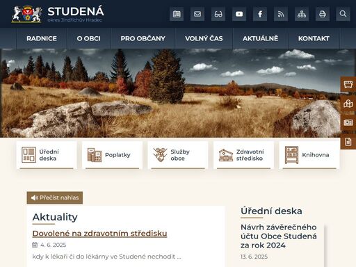 oficiální stránky obce studená
