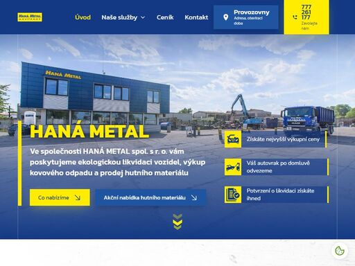 zpracování kovové odpadu, výkup a likvidace autovraků provádí haná metal. postaráme se o váš kovošrot. zavolejte nám ještě dnes.
