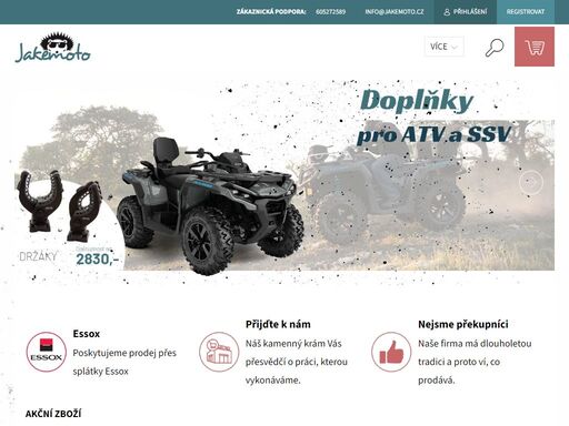 vítejte v obchodě jakemoto. jsme autorizovaný prodejce a servis značky brp a cf moto. v našem eshopu naleznete náhradní díly a doplňky pro čtyřkolky a jezdce. 
 
               