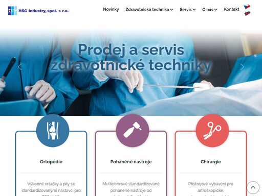 prodej a servis zdravotnické techniky - zdravotnické přístroje, zdravotnické pomůcky, náhradní díly pro páteřní, kolenní a všeobecnou chirurgii.