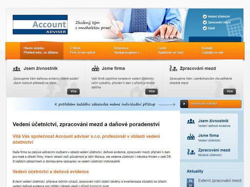 daňové poradenství vítá vás společnost account adviser s.r.o. profesionál v oblasti vedení účetnictví naše firma se zabývá veškerými službami v