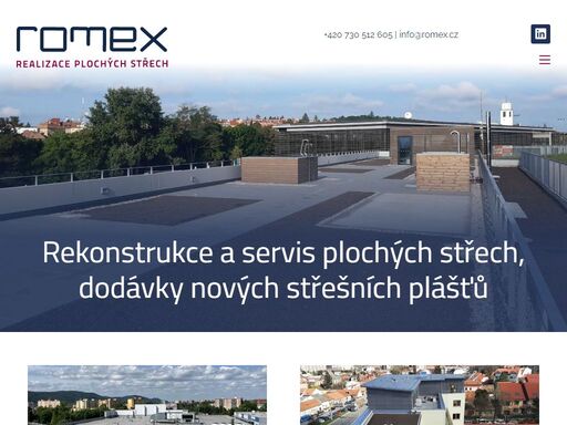 v ráci realizace plochých střech nabízíme rekonstrukce a servis plochých střech, ale také dodávky nových střešních plášťů.