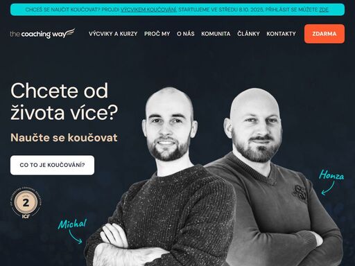 dáme vám více než jen kurz koučování. naučíme vás koučovat, živit se koučováním nebo vést váš tým koučovacím způsobem.