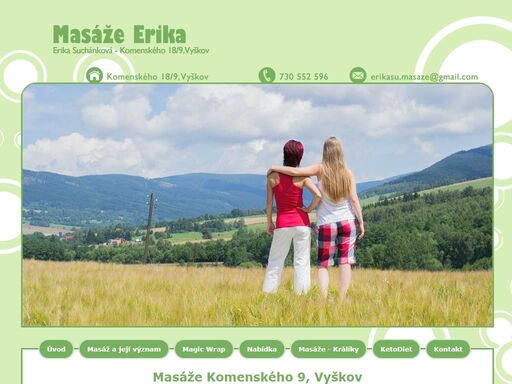 masaze, vyskov, brychova, masáže erika - erika suchánková, komenského 9, vyškov