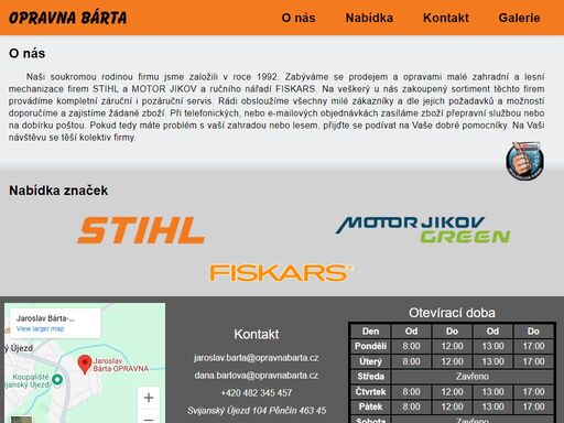 prodej a servis malé zahradní, zemědělské a lesní techniky