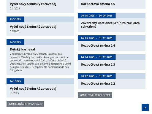 prohlédněte si webové stránky obce srnín na českokrumlovsku