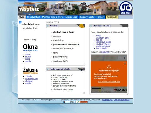 plastová okna a dveře, garážová vrata, prodej stavební chemie, servis oken, moravské budějovice, vysočina