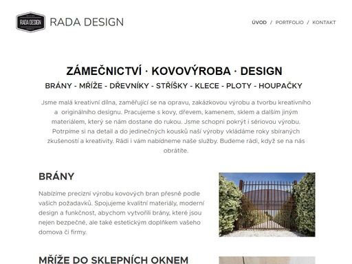 zámečnictví · kovovýroba · design