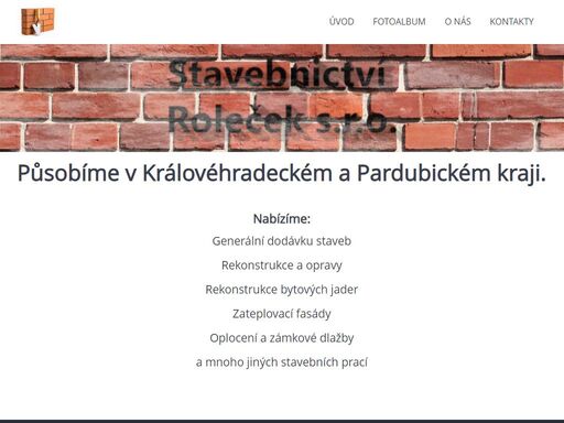 stránky naší firmy podnikající ve stavebnictví