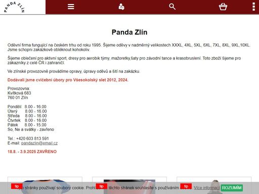 výrobce a dodavatel oděvů. dodáváme firemní oděvy,dresy pro aerobik, šaty pro závodní tance a také nadměrné oděvy a pracovní oděvy. 