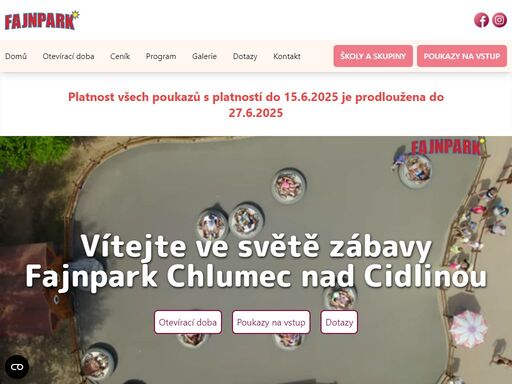 zábavní park fajnpark je největším venkovním parkem ve východních čechách. nevíte kam na výlet s dětmi či na rodinnou dovolenou? přijďte do fajnparku!