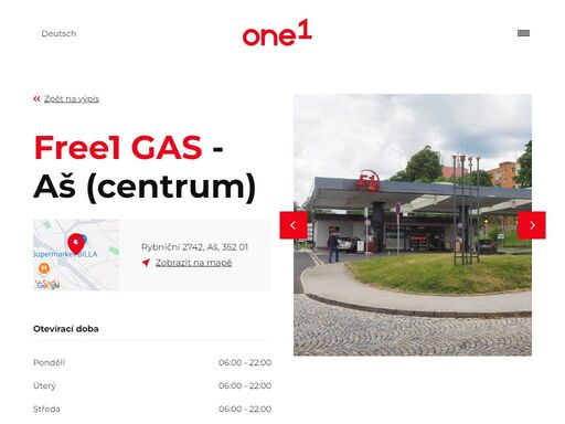 síť 33 čerpacích stanic one1 na česko-německých hranicích v západních a severních čechách.