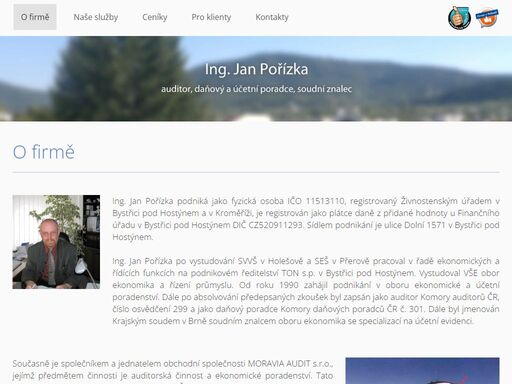 ing. jan pořízka, auditor, daňový a účetní poradce, soudní znalec, vedení daňové evidence, účetnictví, průběžné ekonomické a daňové poradenství, ověřování účetních závěrek, likvidace obchodních společností, bystřice pod hostýnem