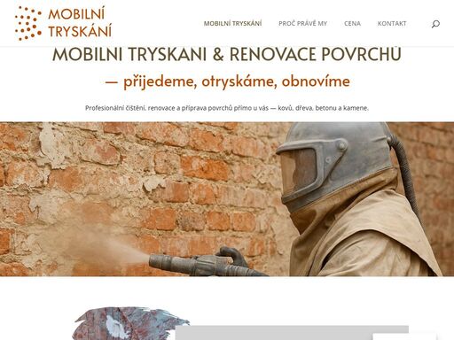 mobilní tryskání a efektivní čištění povrchů přímo u vás.