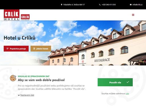 navštivte náš rodinný hotel u crlíků v tetčicích u brna?co u nás najdete? restauraci s terasou? 45 pokojů? konferenční sály? tenisový kurt? a další...