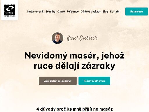 nevidomý masér, jehož ruce dělají zázraky. objednejte si klasickou nebo rozšířenou masáž, pracuji také s lávovými kameny.