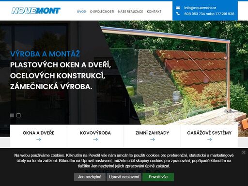 výroba plastových oken a dveří. sedmikomorový profil. ocelové konstrukce, zámečnická činnost v kladně a okolí. - nouemont s.r.o.