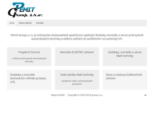 pemit group s.r.o. projekční činnost montáže elektro zařízení dodávky, montáže a servis mar techniky