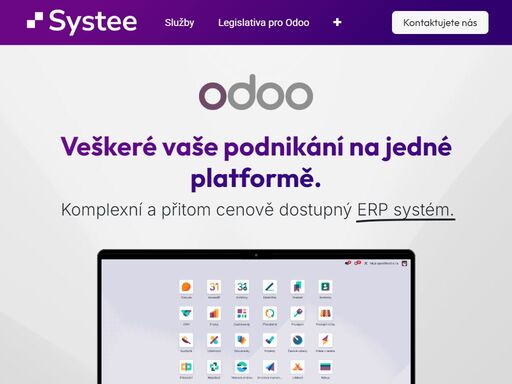dodáváme komplexní webový erp systém odoo pro digitalizaci firemních procesů. zajišťujeme implementaci a český legislativní balíček, včetně uživatelské podpory.