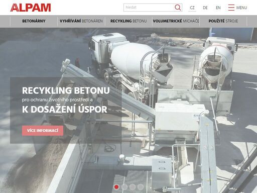 mobilní, supermobilní a stacionární betonárny sbm, technologie pro recykling zbytkového betonu bibko® a přísady do betonu bt3.