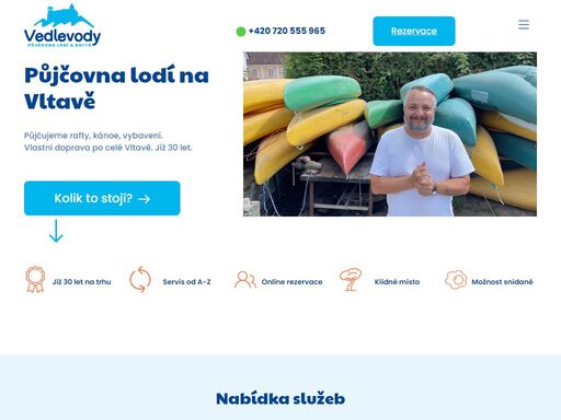půjčujeme lodě a rafty na vltavě. již 30 let tradice. o vše se postaráme. možnost vícedenních výletů. dopravíme tam i zpět. zážitek zaručen.