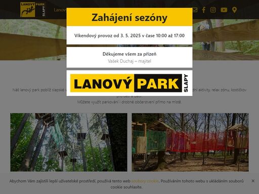 lanový park slapy, váš adrenalinový zážitek