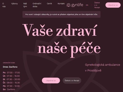 gynekologická ordinace v prostějově poskytující kvalitní zdravotní péči pro ženy. nová moderní ordinace pro ženy, které očekávají nadstandardní služby.