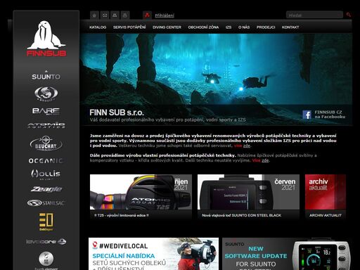 www.finnsub.cz - finnsub - dovoz a prodej špičkového vybavení renomovaných výrobců potápěčské techniky a outdoorových přístrojů - suunto, ursuit, bare, atomic aquatics, beuchat, t 52, tigullio, ocean reef, finis, gruca, check up