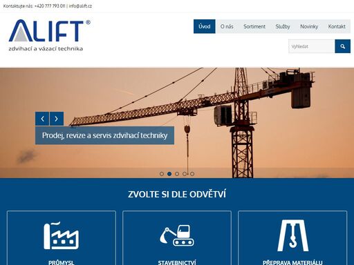 služby ve výrobě, servisu, revizích a prodeji zdvihací a vázací techniky