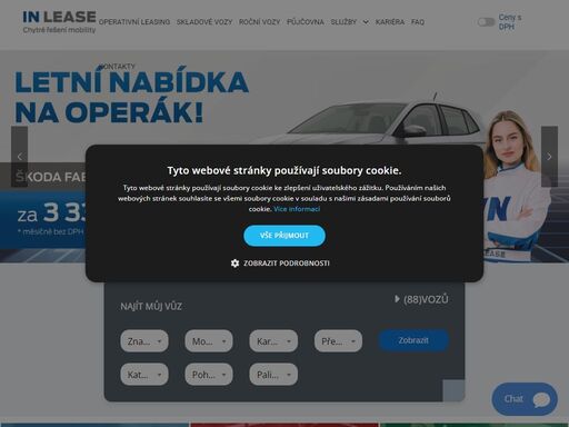 in lease vám nabízí vozy na operativní leasing, roční vozy, předváděcí vozy a autopůjčovnu. vyberte si z široké nabídky vozů.