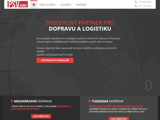 psvcargo s.r.o - vaše mezinárodní, tuzemská doprava a logistika. 
