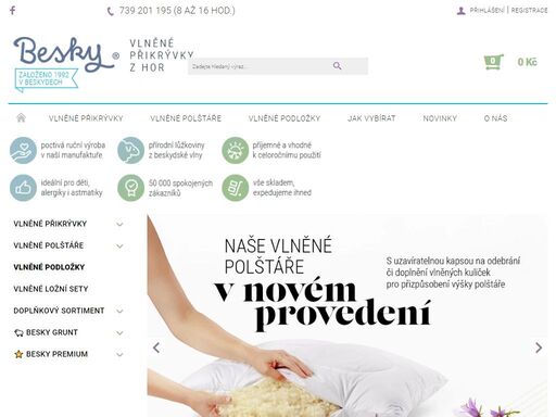 jsme tradiční beskydská manufaktura na vlněné přikrývky, polštáře a další přírodní lůžkoviny nejvyšší řemeslné kvality, které vyrábíme ručně z ovčí vlny nakoupené od místních farmářů. 1992 založeno v beskydech — 50.000 spokojených zákazníků — 100% přírodní materiály