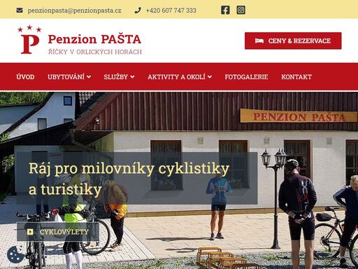 penzion pašta - ubytování říčky v orl. horách
