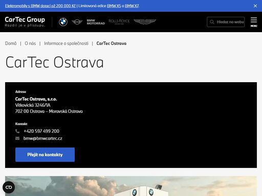 cartec ostrava? autorizovaný prodej a servis ? bmw ? mini ? bmw motorrad ? nové a ojeté vozy bmw ? servis bmw moto ? originální příslušenství