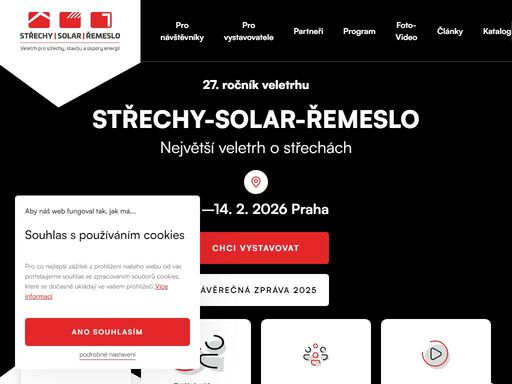 střechy praha 2025 – nejvýznamnější veletrh pro střechy, stavbu, řemeslo a úspory v čr a střední evropě s novým názvem střechy-solar-řemeslo