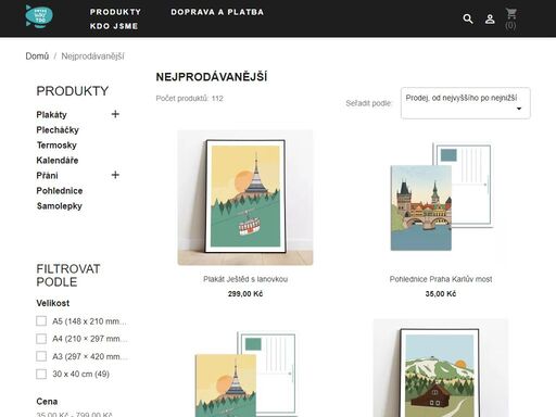láska k cestování přenesená nejen na papír. nabízíme ilustrované plakáty, plecháčky, pohlednice, termosky a přání inspirované různými kouty světa.