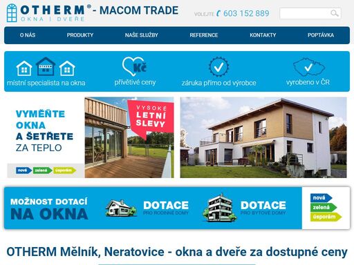 nabídka otherm to jsou jak kvalitní plastová okna a dveře, tak okna z ostatních materiálů, která dlouho vydrží. poradíme, vyrobíme, namontujeme a zajistíme servis. 
