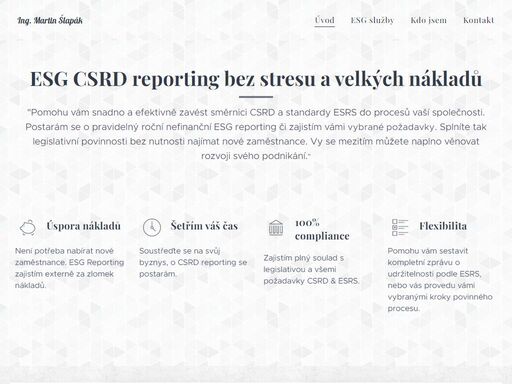 komplexní poradenství v oblasti esg reportingu dle směrnice csrd. pomůžeme vaší firmě s povinným nefinančním reportingem jednoduše a bez velkých nákladů.
