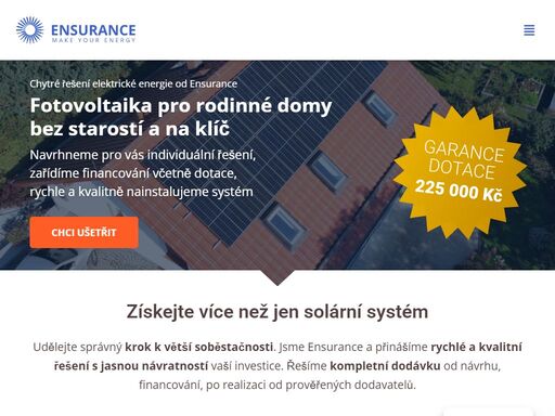 navrhneme pro va´s individua´lni´ rˇesˇeni´, zarˇi´di´me financova´ni´ vcˇetneˇ dotace, rychle a kvalitneˇ nainstalujeme syste´m