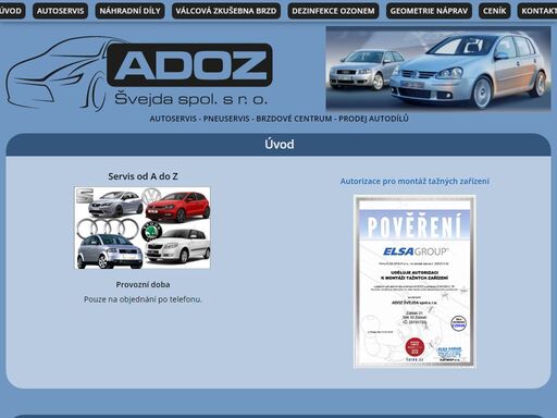 autoservis od a do z: pneuservis, brzdové centrum, prodej autodílů a příslušenství; v našem servisu v záblatí u prachatic také provádíme: desinfence klimatizace a celého vozu ozonem; měření účinnosti brzd na válcové zkušebně s možností slevy, pokud bude následně provedena oprava brzd; seřízení geometrie náprav osobních a dodávkových vozidel; kompletní diagnostika elekronických systémů vozidel škoda , vw , audi a seat: pro tato vozidla poskytujeme značkový servis.