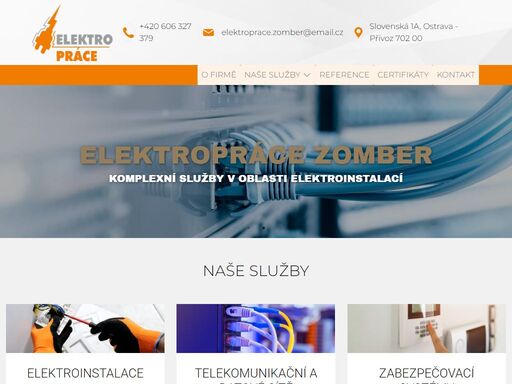 naše firma vám zajistí elektroinstalaci, návrh a instalaci strukturované kabeláže, zabezpečovací systémy, kamerové systémy, montáž bleskosvodů či revize elektroinstalace.