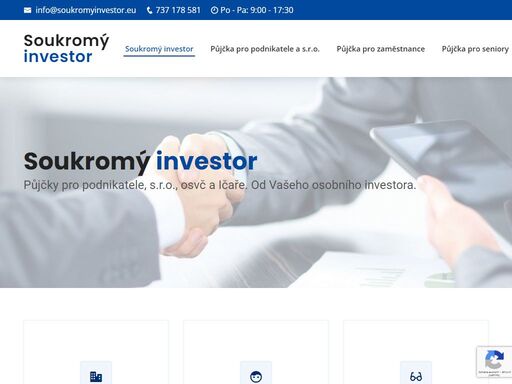 soukromý investor podnikatelské půjčky pro vás, půjčky bez zajištění až 200.000,-kč bez zástavy. vyšší částky se zajištěním. dovolte nám využít 10 let zkušeností,  pomůžeme ...