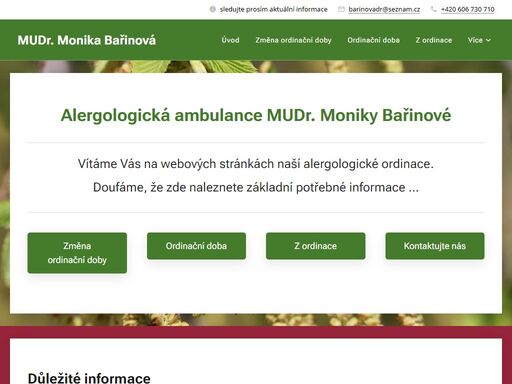 alergologická ambulance hodonín, mudr. monika bařinová, alergologie hodonín