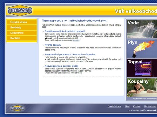 velkoobchod - voda, plyn, topení, koupelny. 